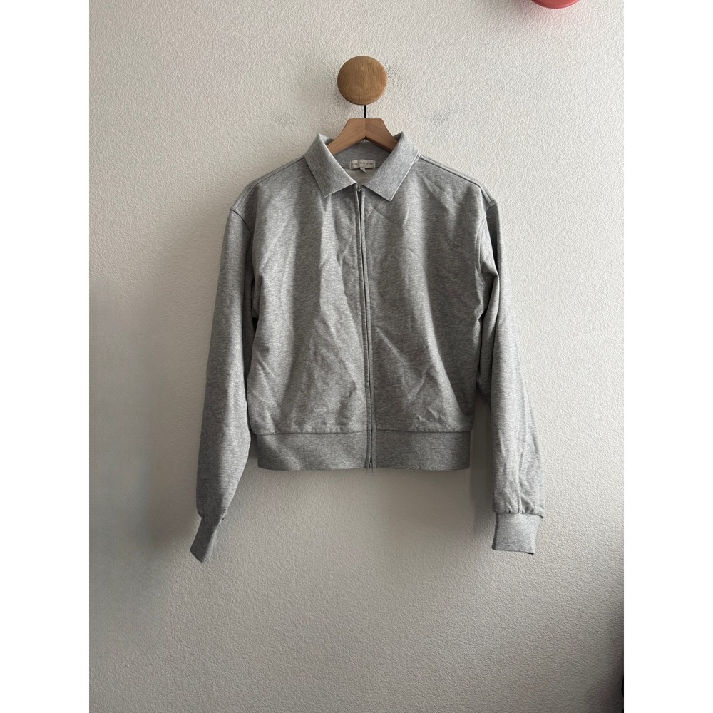 Four Three Seven 437 Gray Full Zip Collared Sweatshirt Jacket Medium